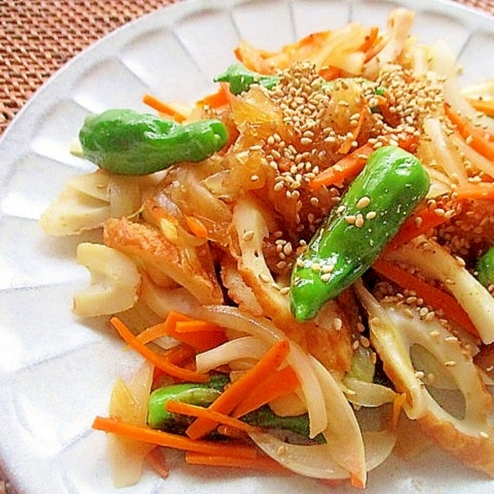 野菜とライスペーパーの焼き肉のたれ炒め